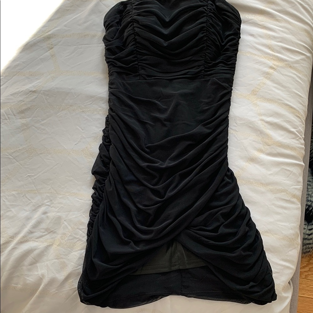 Elegant Black Ruched Dress
